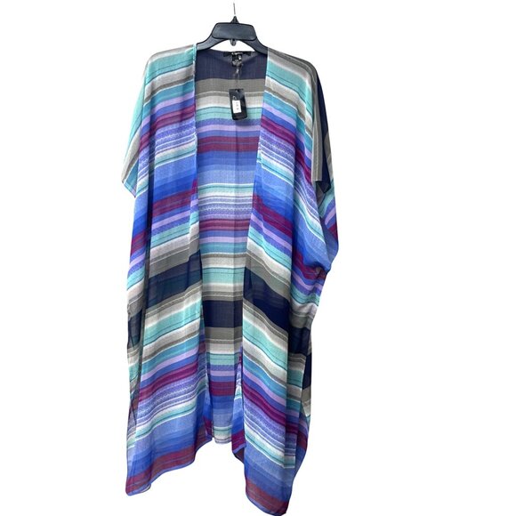 Cejon Melrose Women's Striped Duster, Multi Colored, OS - Picture 1 of 11